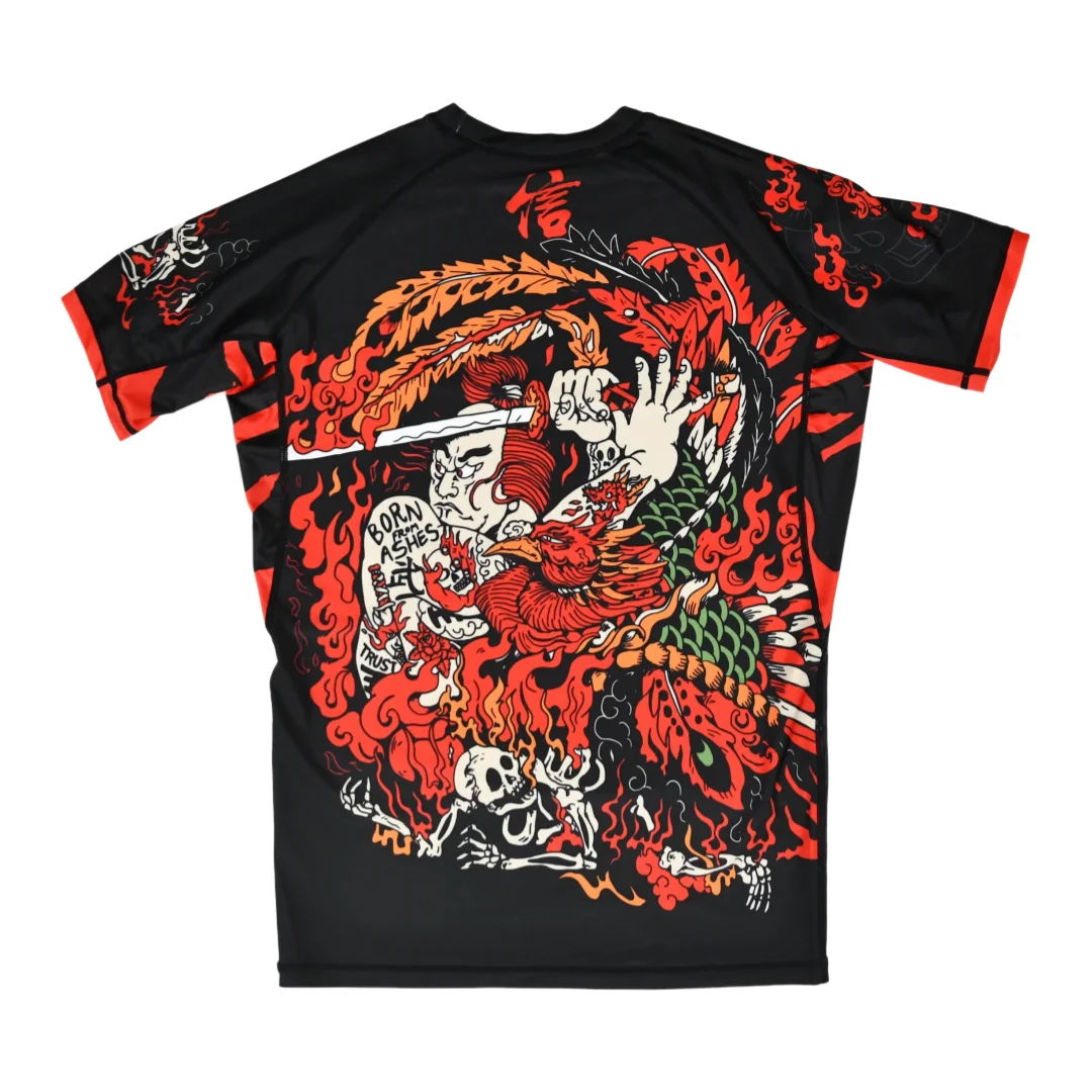 2026 Men's BJJ/MMA Combat Training T-Shirt Japanese Ukiyo-e Style Samurai Prints Summer Breathable Quick Dry Fitness Workout Top