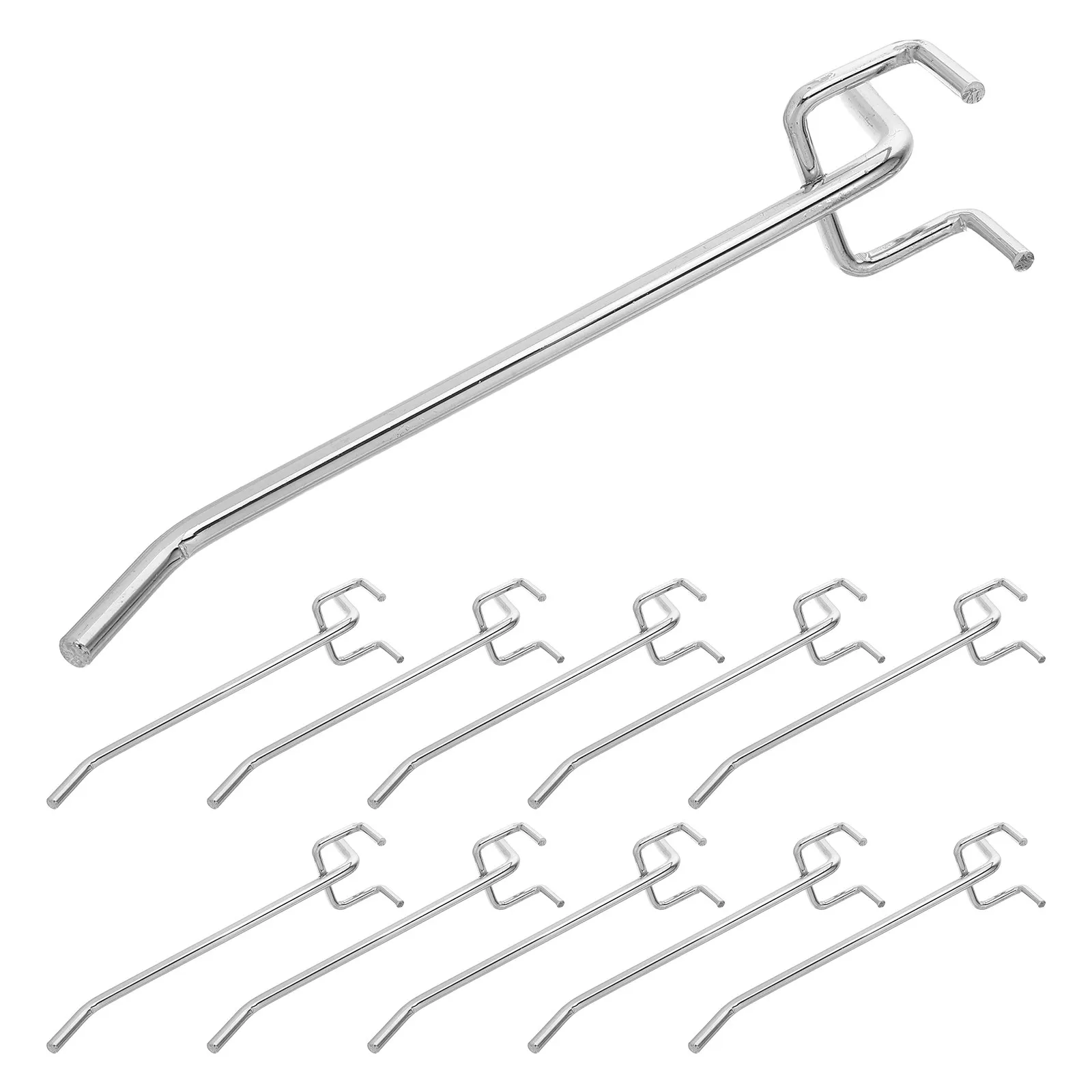12Pcs Heavy Duty Metal Pegboard Hooks for Garage Workshop Retail Display - Sturdy Tool Organizer Hooks Compatible with 2.5cm