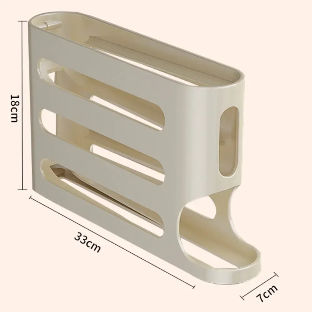 Slide Egg Storage Box, 4-Tier, Ladder Type, Egg Dispenser, Fridge Organizer, Refrigerator, Large Capacity, Automatic Egg Roller