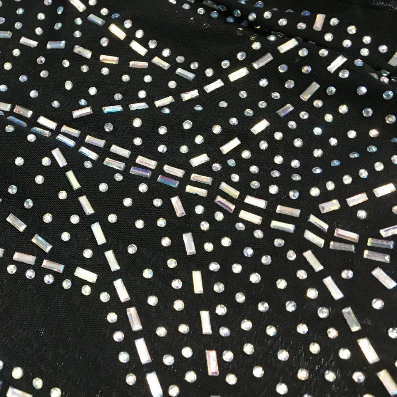 GUWU Hot Rhinestones Women Long Sleeve Deep V-neck Bodycon Skinny Jumpsuit 2024 Sexy Club Party Prom Diamonds Long Pants