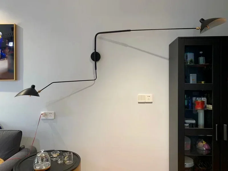 

Modern Nordic DaWn Spider Wall Lamps Bedroom Serge Mouille Wall Light Creative Living Room Led Rotary Long Pole Sconce Light Fix