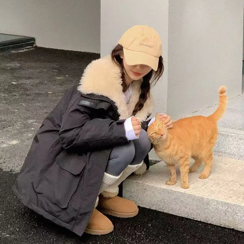 2025年新作 レディースコート ストリートウェア ルーズ カジュアル レトロ風 バイク用 コットンジャケット 厚手 暖かい 女性用オーバーコート 秋冬