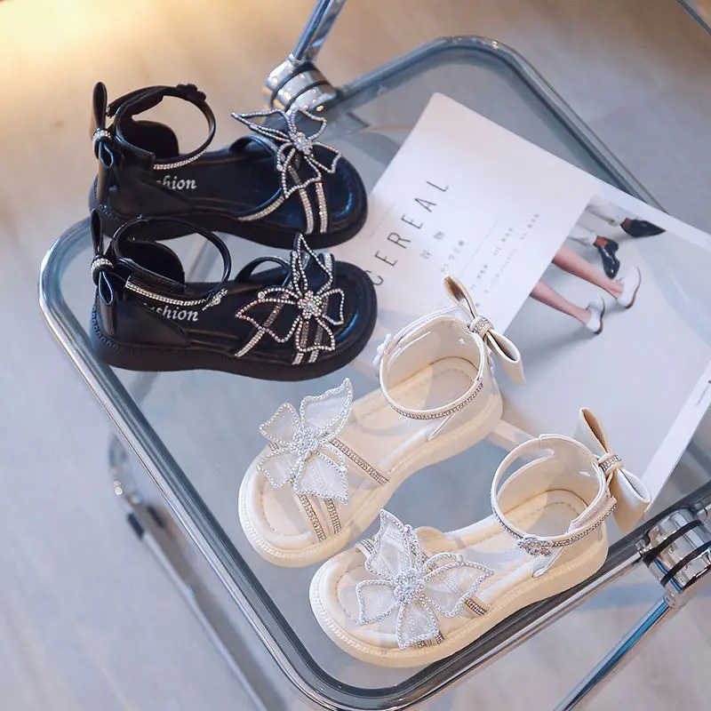 

Summer New Children's Sparkle Rhinestones Butterfly Shoes Girls Beach Shoes kids Fashion Sequin Sandals Casual Shoes