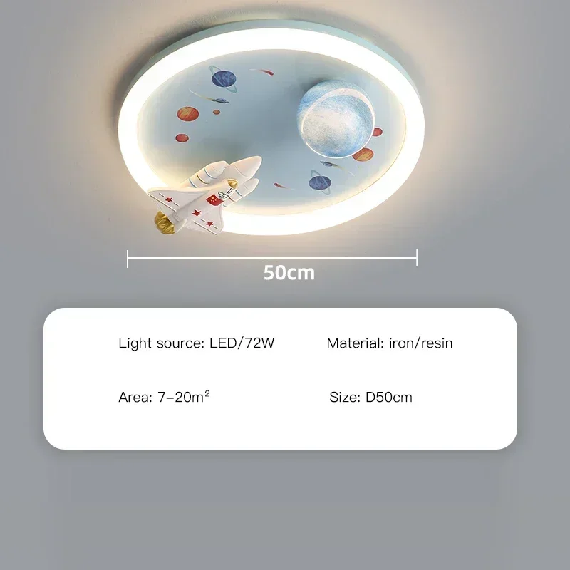 NONE Modern European Children Moon LED Astronaut Ceiling Lamp 4