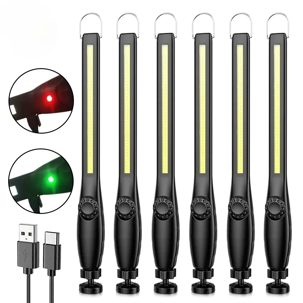 

COB светодиодный фонарик, магнитный рабочий свет, USB перезаряжаемый фонарь, портативный фонарь, инспекционный светильник, лампа для ремонта автомобиля на природе