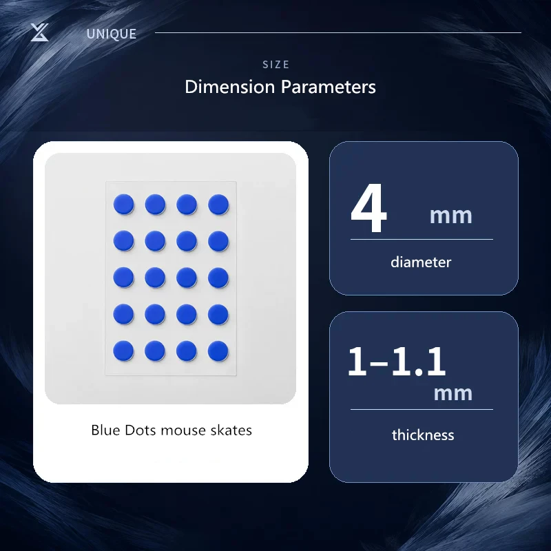 Unique Feather 4mm Diameter Small Round Dots Mouse Skates DIY Universal Mini Thickened PTFE Silent Mouse Glides Tiny Smooth Feet