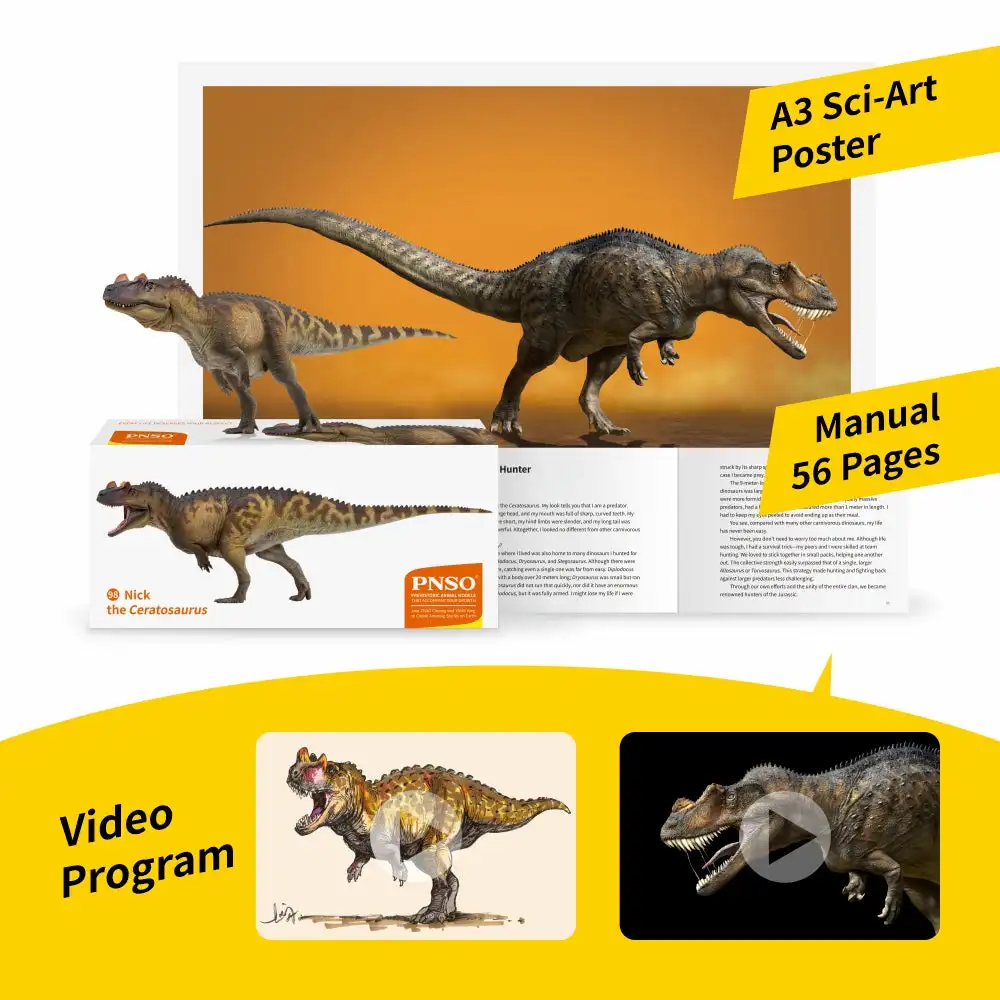 New PNSO Studio 98 Ceratosaurus Nick Model Prehistoric Dinosaur Animal Figure Collection Scene Decoration Birthday Gift