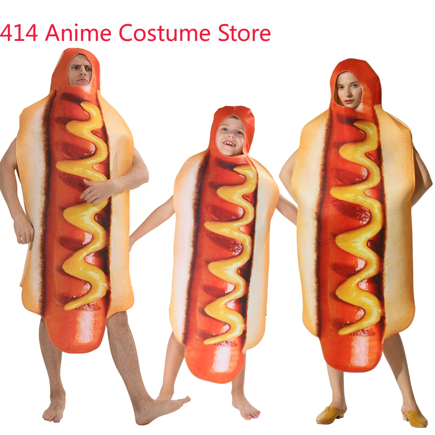 Parent-Child Food Sausage Hot Dog Costume Adult Child Kids Family Funny Purim Halloween Party Fancy Dress Cosplay