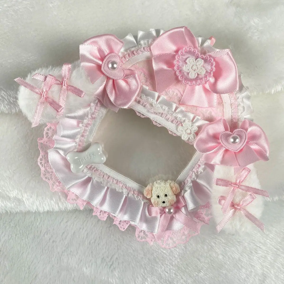 bag charm ita bag accessories idol photo display card protector itabag decoration card holder lace dog y2k accessories cute core
