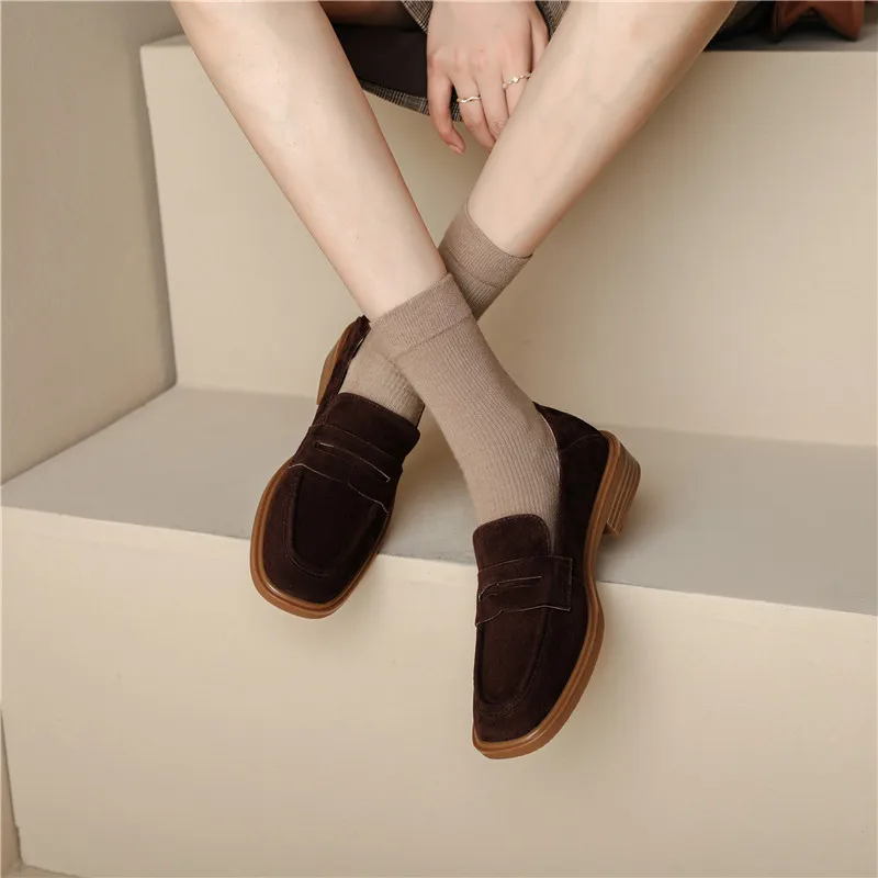 FEDONAS Classic Concise Women Pumps 2025 Spring Autumn Working Casual Genuine Leather Loafers Shoes Woman Comfortable Low Heels