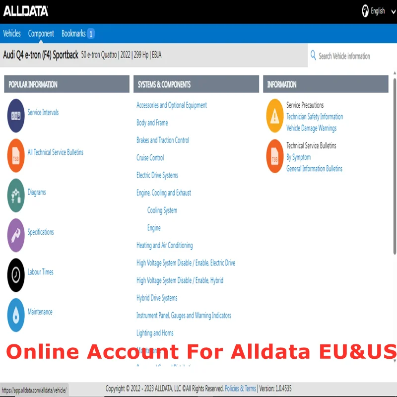 Online Account For Alldata EU & US Workshop Repair Software Diagram 99% Car Maintaince Full Database