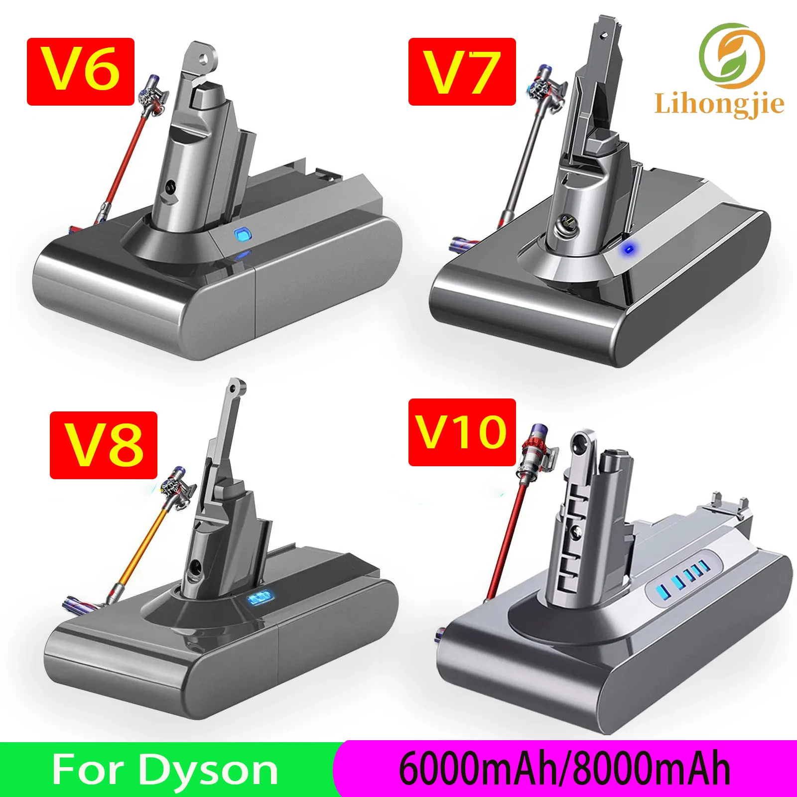 

8000mAh for Dyson V6 V7 V8 V10 Rechargeable Bateria SV10 SV11 SV12 SV09 Vacuum Cleaner Battery DC58 Battery for Sony Battery Cel