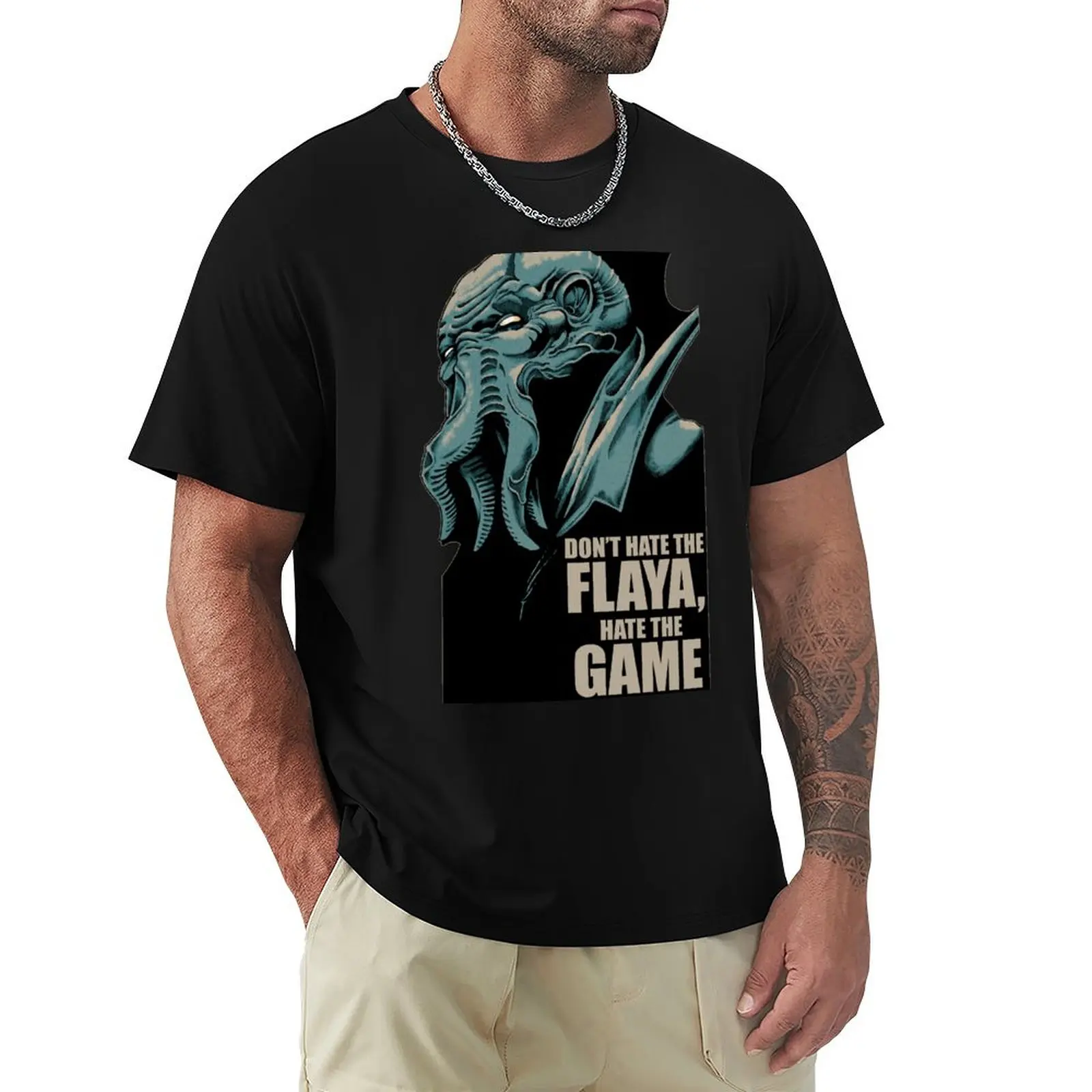 Mind Flayer ? Dungeons, Dragons and Dice T-Shirt Basic Solid Color Short Sleeve Cotton Top