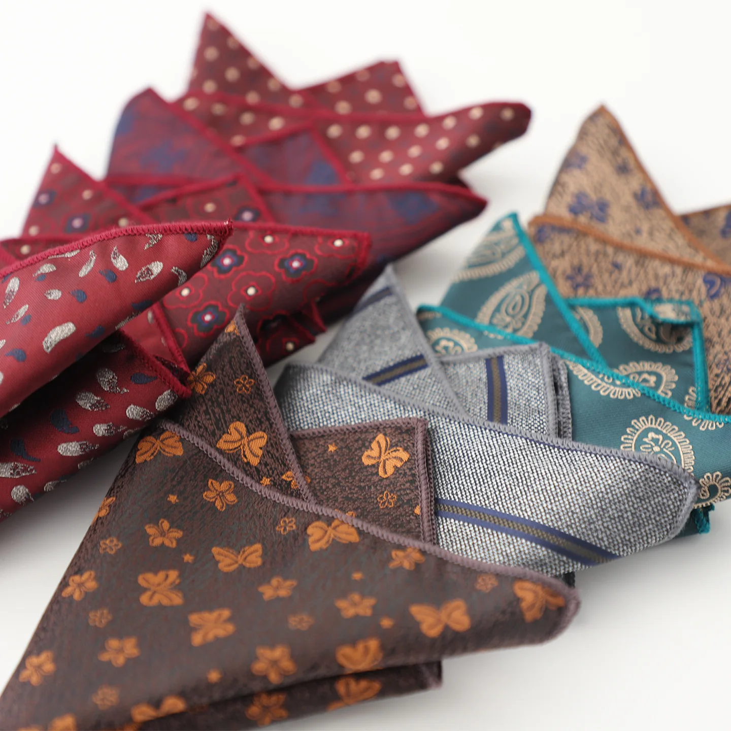 فاخر 22 سنتيمتر النقاط البنية جيب مربع رجال الأعمال الرسمي منديل شهم أنيقة البوليستر المنديل بدلة الزفاف المضيف الصدر