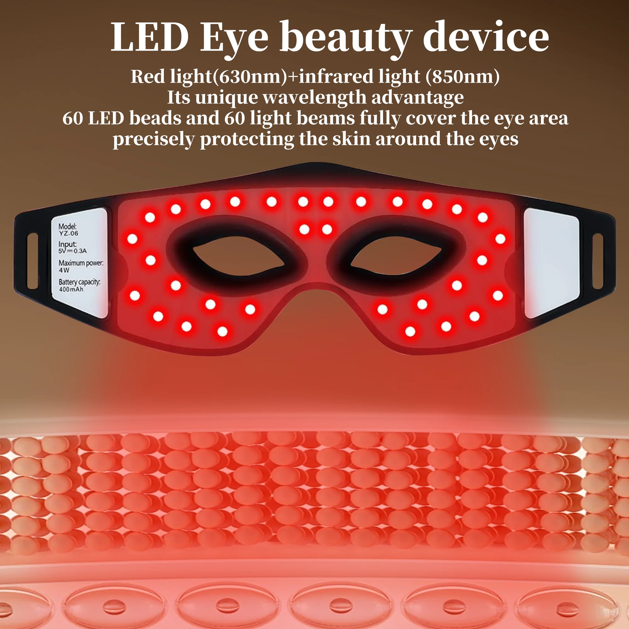 JVV الضوء الأحمر العلاج بالأشعة تحت الحمراء قناع عين 630nm 850nm يخفف المضادة للتجاعيد عيون الهالات السوداء لعيد الميلاد جهاز العناية بالجمال المنزلي #3