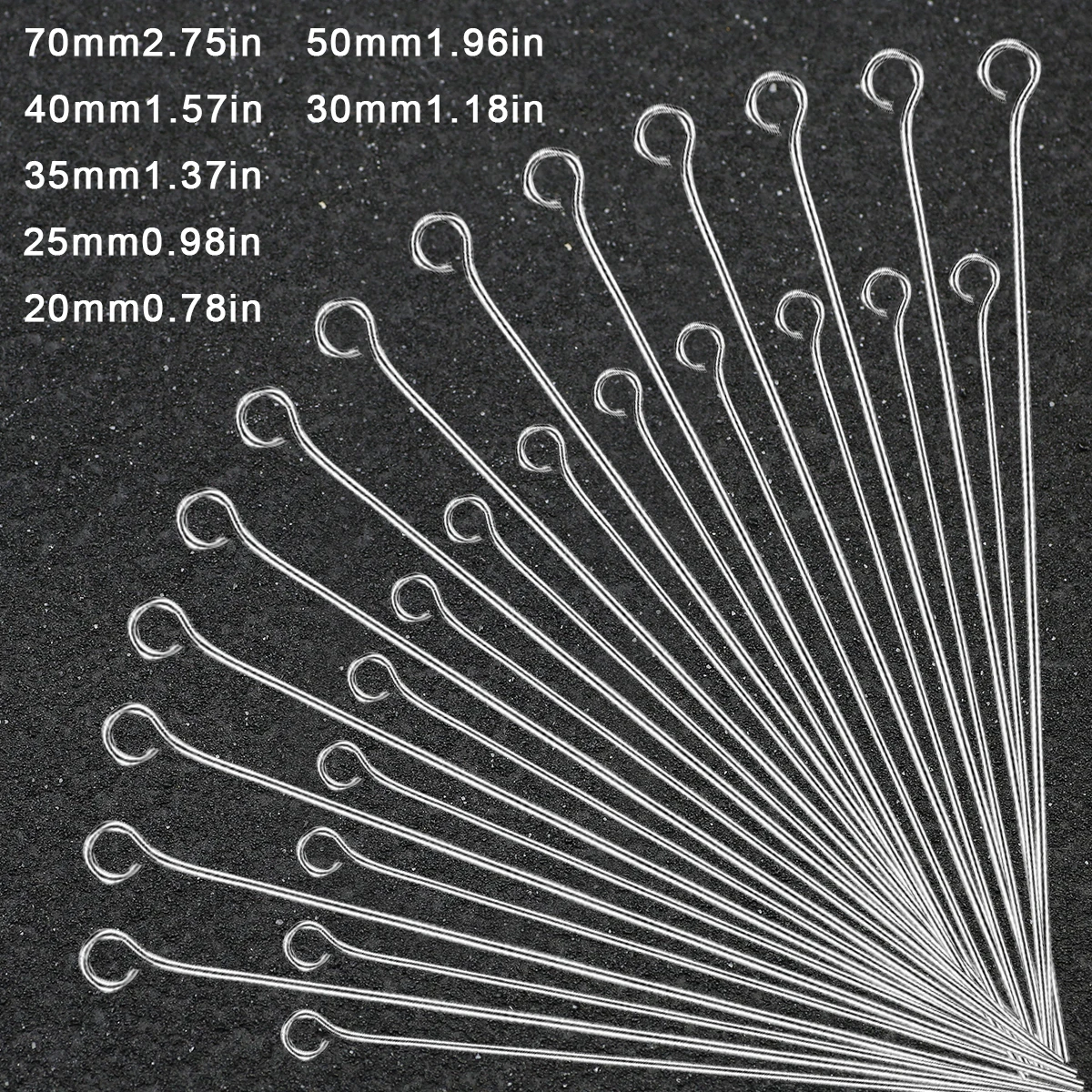 9-förmige Nadel aus Edelstahl, 20/25/30/35/40/50/70 mm, DIY-Werkzeugset, Schmuckherstellung, handgefertigtes Perlenzubehör, Zubehör