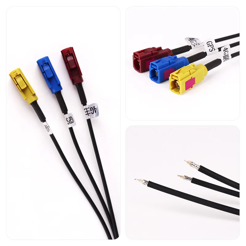 50 PCS Three-in-One 4G Antenna RG174 Fiber Optic Cable Extension Adapter Harness For Car GPS Radio Communication Cables