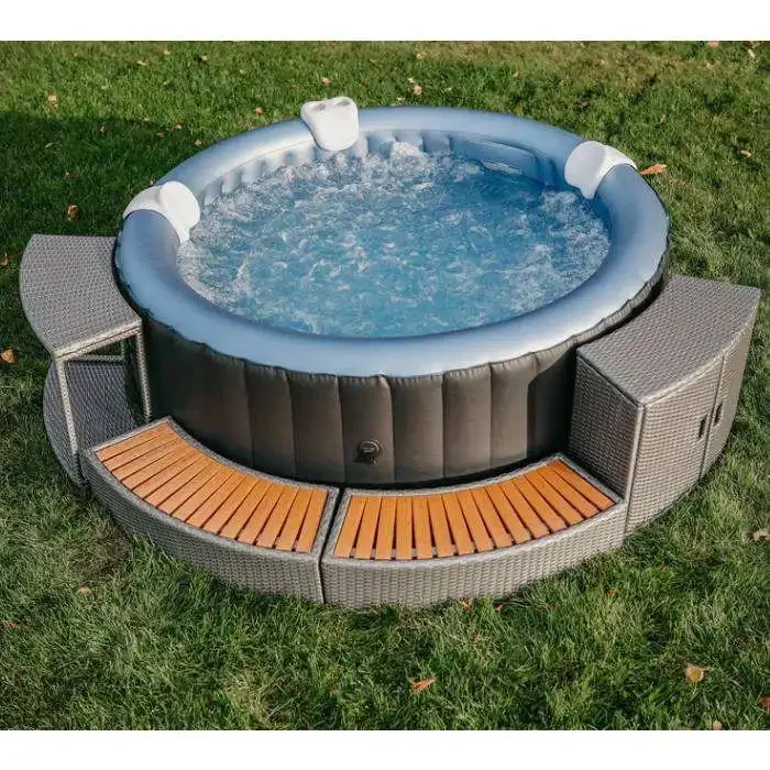 High Quality Portable Spa 6 Person Spa Swimming Pool Heating Family Hot Spring Inflatable Hot Tub Pool With Spa Pvc Mat