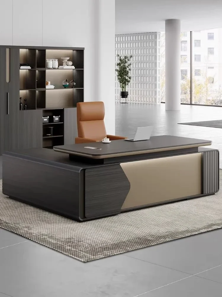 Light Luxury Boss Desk Large Class Desk High-end President Light Luxury Premium Atmospheric Desk