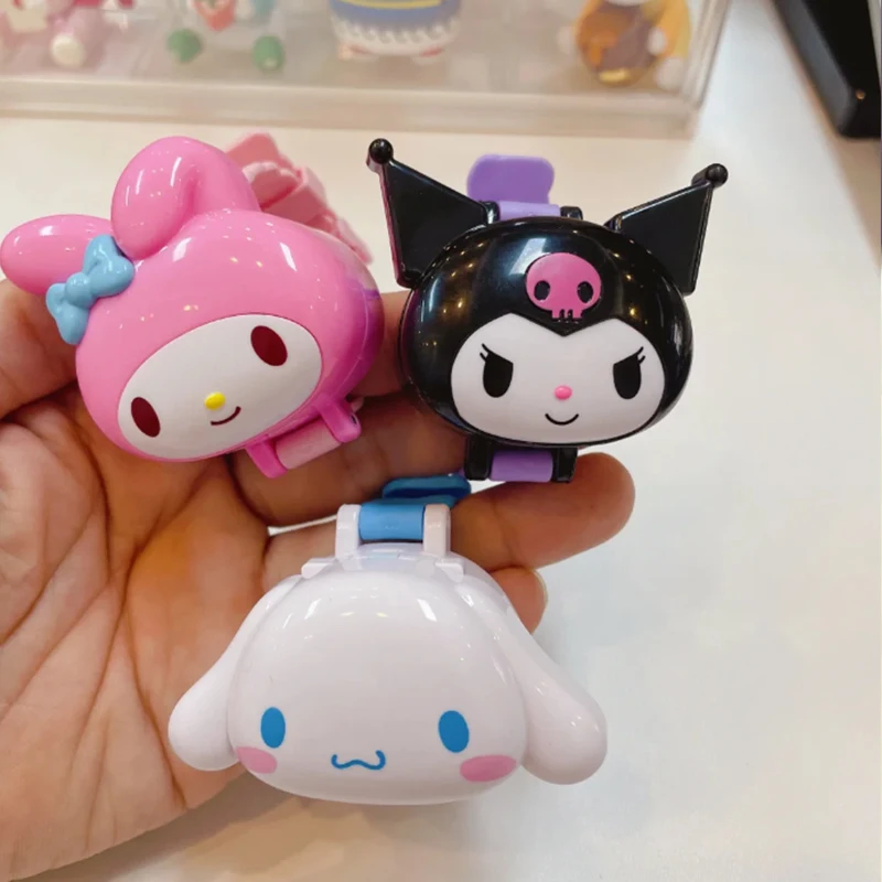 Sanrios jam tangan anak-anak mode bercahaya anak hadiah siswa jam tangan kartun Anime lucu Kuromi Melody Cinnamoroll hadiah siswa