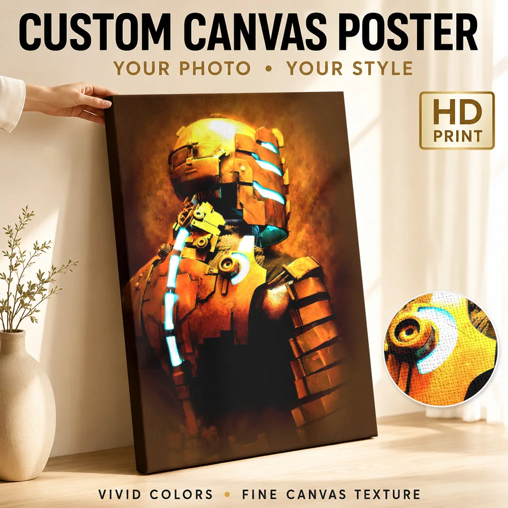 Dead Space Isaac Clarke RIG Suit Framed Canvas Poster Custom Photo Gaming Anime Wall Art for Bedroom Decor Gift for Collectors