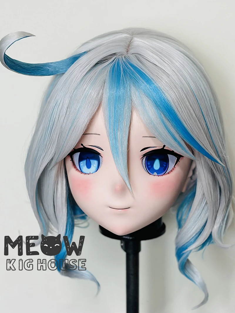 (MEO449) Customize Handmade Full Head Lockable Crossdress Male to Female Japanese Cartoon Anime Game Character Kigurumi Mask
