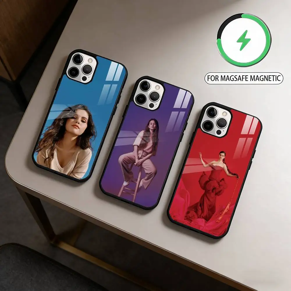 

Singer Selena Gomez Phone Case For iPhone17,16,15,14,13,12,11 Plus,Pro Max Magnetic For Magsafe Wireless Charging