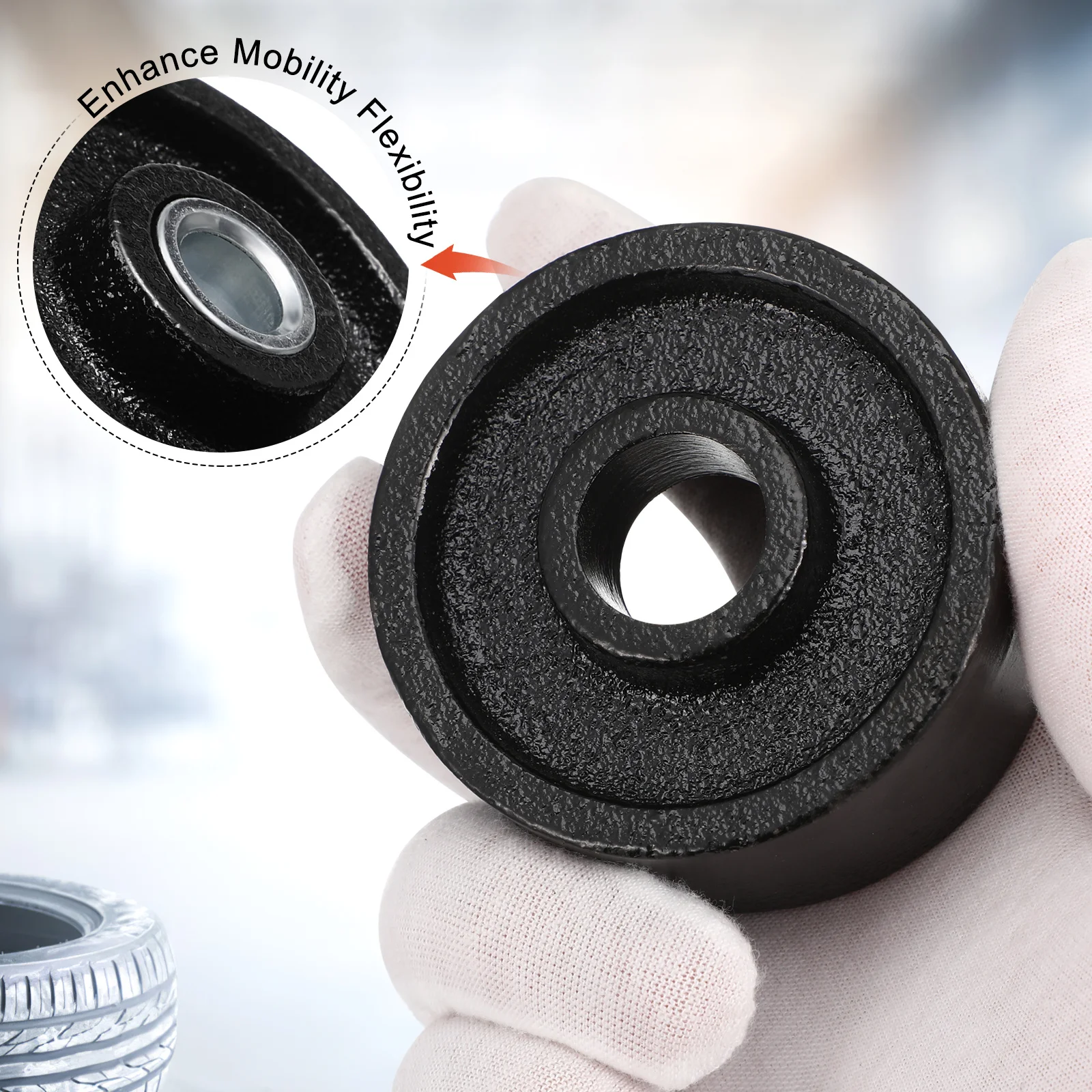 Cric horizontal hydraulique, roue pivotante avant en acier Durable pour un assemblage facile, roue de cric de remorque, accessoires de remorque utilitaires