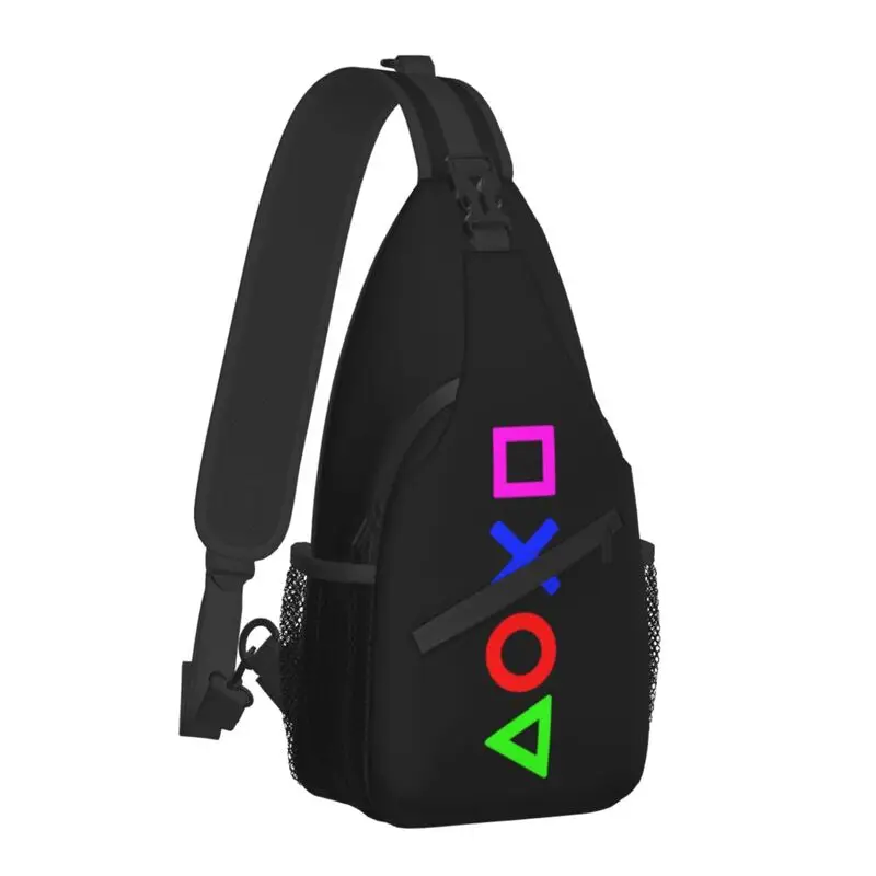 Video Game Controller Buttons Sling Bag Nostalgia Geek Gaming Shoulder Crossbody Chest Backpack Cycling Camping Daypack