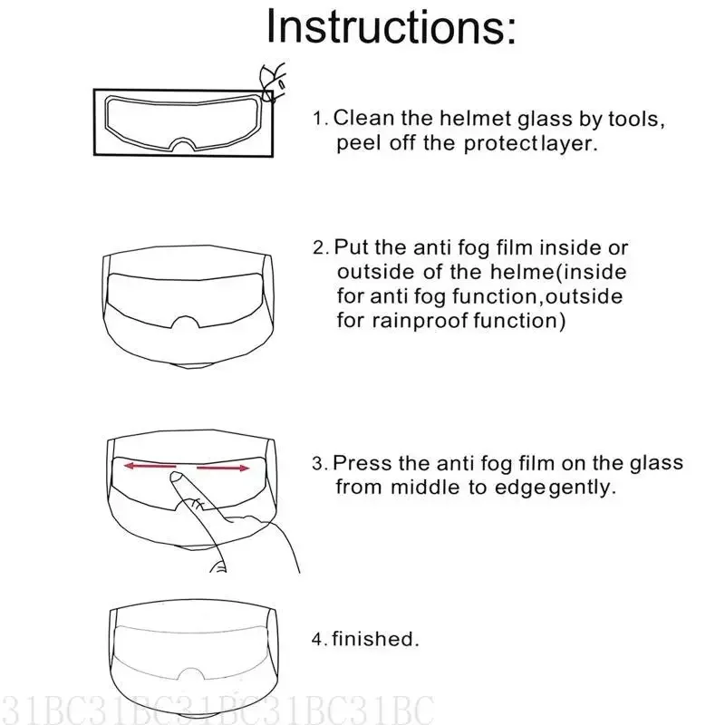 652F فيلم عالي الوضوح العدسة واضحة مضاد للطفق ملصق مقاوم المطر لملحقات طلاء قيادة سلامة الدراجات النارية