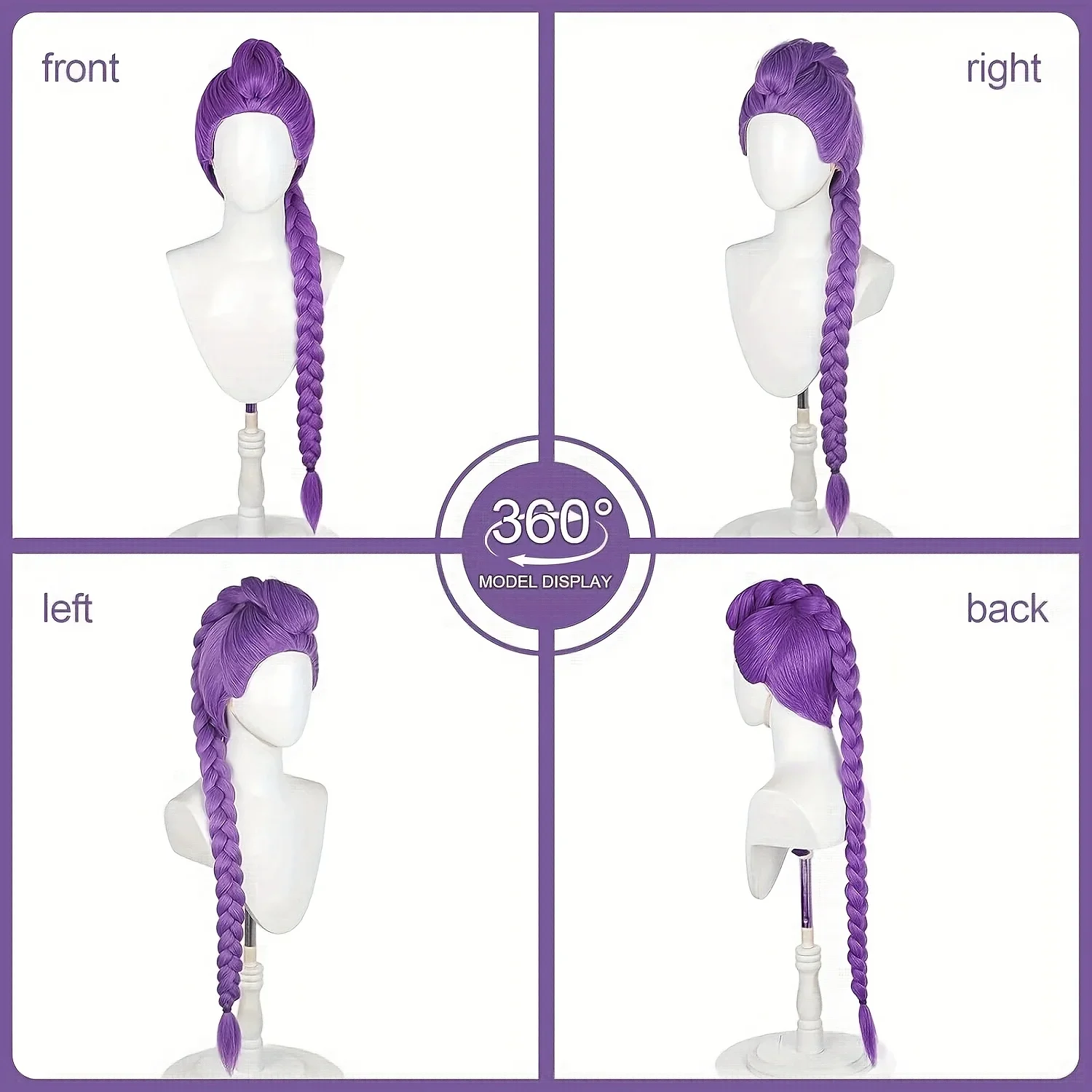 2026 K-pop رومي زوي ميرا تأثيري الخيال زي الساحرة هانت تأثيري الأرجواني جديلة شعر مستعار هالوين زي حفلة الدعائم #5