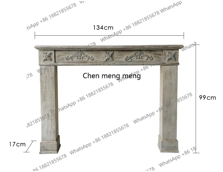 D178 Solid wood vintage fireplace decoration cabinet American European style store display shooting props wedding floral decorat