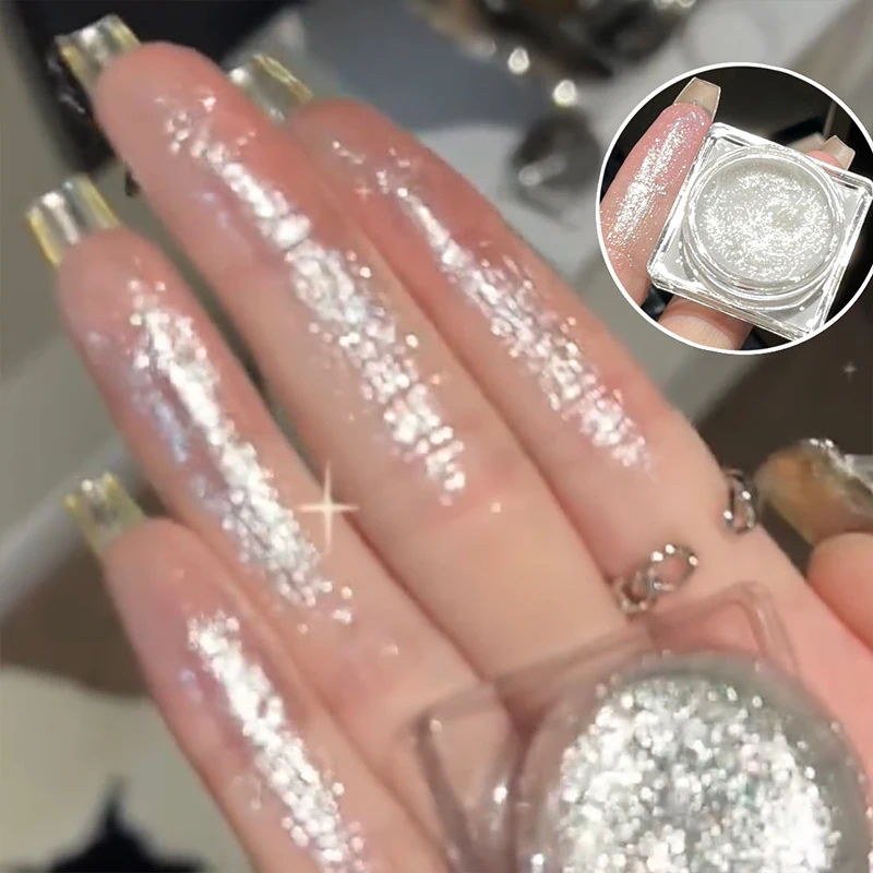 CACE 다이아몬드 아이 섀도우 팔레트 글리터 아이 섀도우 글로시 샤이니 하이라이터 아이 섀도우 젤 쉬머 아이 섀도우 눈을 밝게