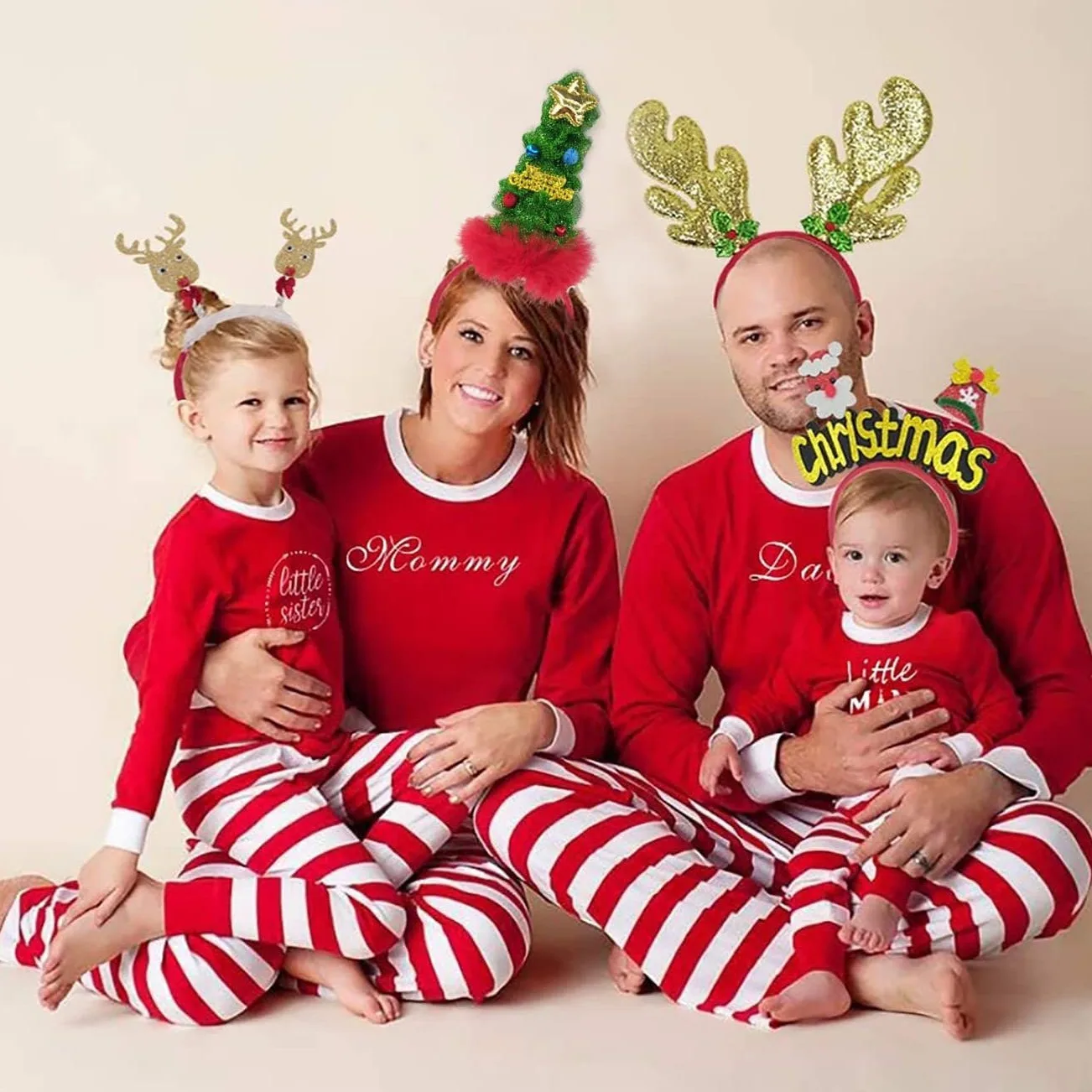 

Персонализированная рождественская печать, одежда для родителей и детей, пижамный комплект с длинными рукавами, домашняя одежда, индивидуальное имя