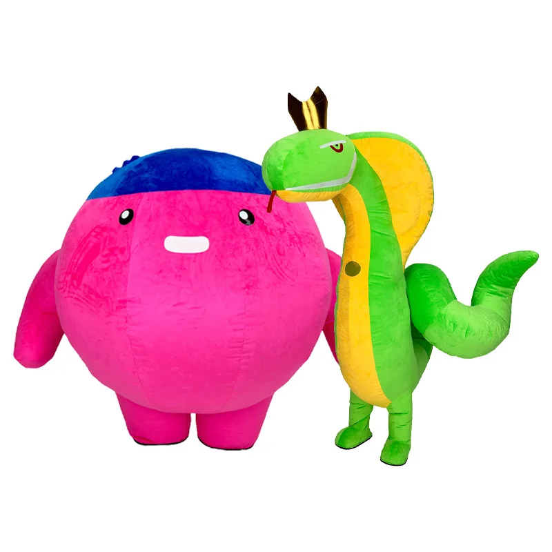 

Inflatable Crown Snake Pink Ball Mascot Costume Animal Halloween Carnival Character Coaplay Fancy Adult Party Costume