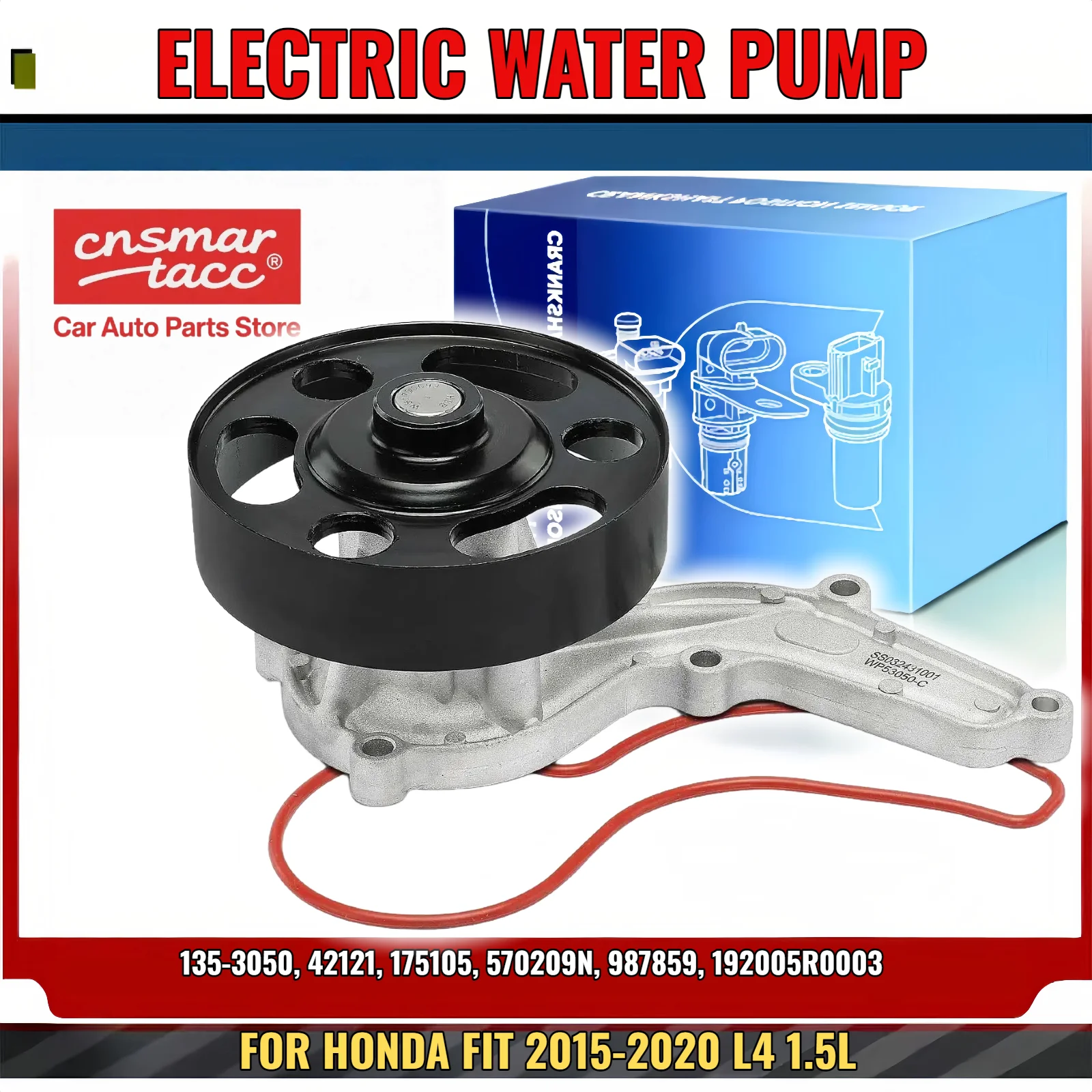 

Водяной насос двигателя со шкивом и прокладкой для Honda Civic 16-20 Accord для Acura ILX 135-3050 42121 175105 570209N 192005R0003