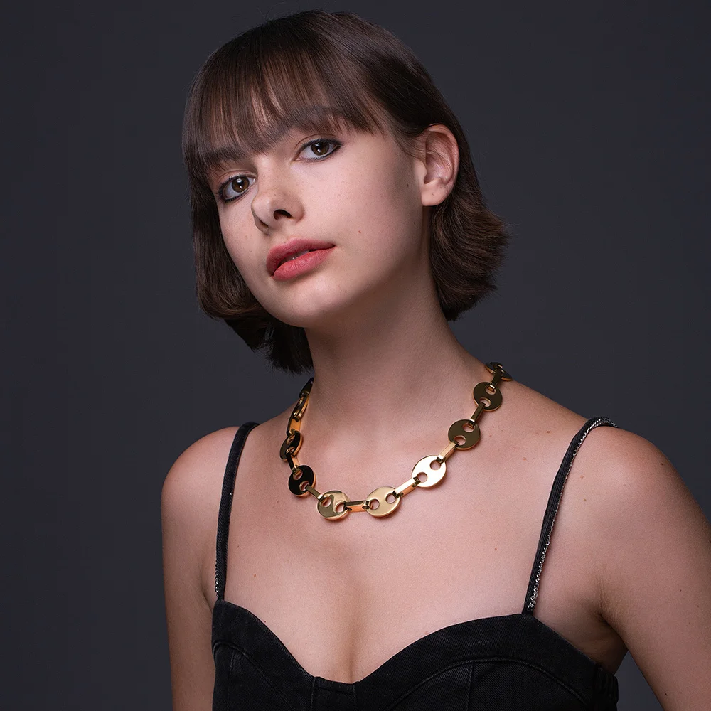 

Женское Ожерелье в виде свиньи ENFASHION, колье-чокер золотого цвета из нержавеющей стали, модные ювелирные украшения в стиле Харадзюку P203179
