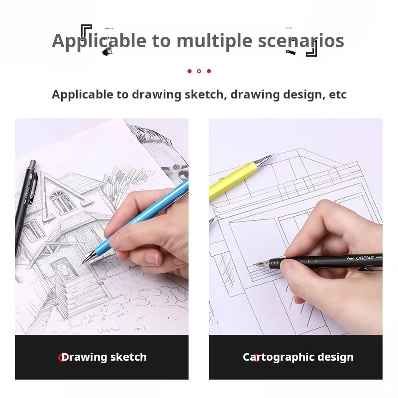 Pentel 0.2mm 0.3mm Mechanical Pencil Sketch Very Fine Pencil Continuous Lead Hand Drawing Design Automatic Pencil
