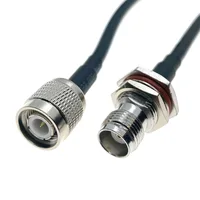 Conector macho TNC a conector hembra TNC, adaptador de tuerca de mamparo, Cable coaxial tipo puente, cable RG58 de 12 pulgadas ~ 30M