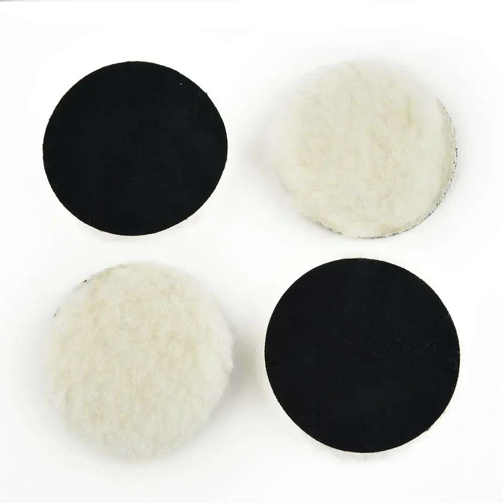 4PCS 3inch Wool Waxing Buffing Polishing Pad Bonnets Sanding Car Buffer Plate 3-inch Cleaning Tool Polishing Disc