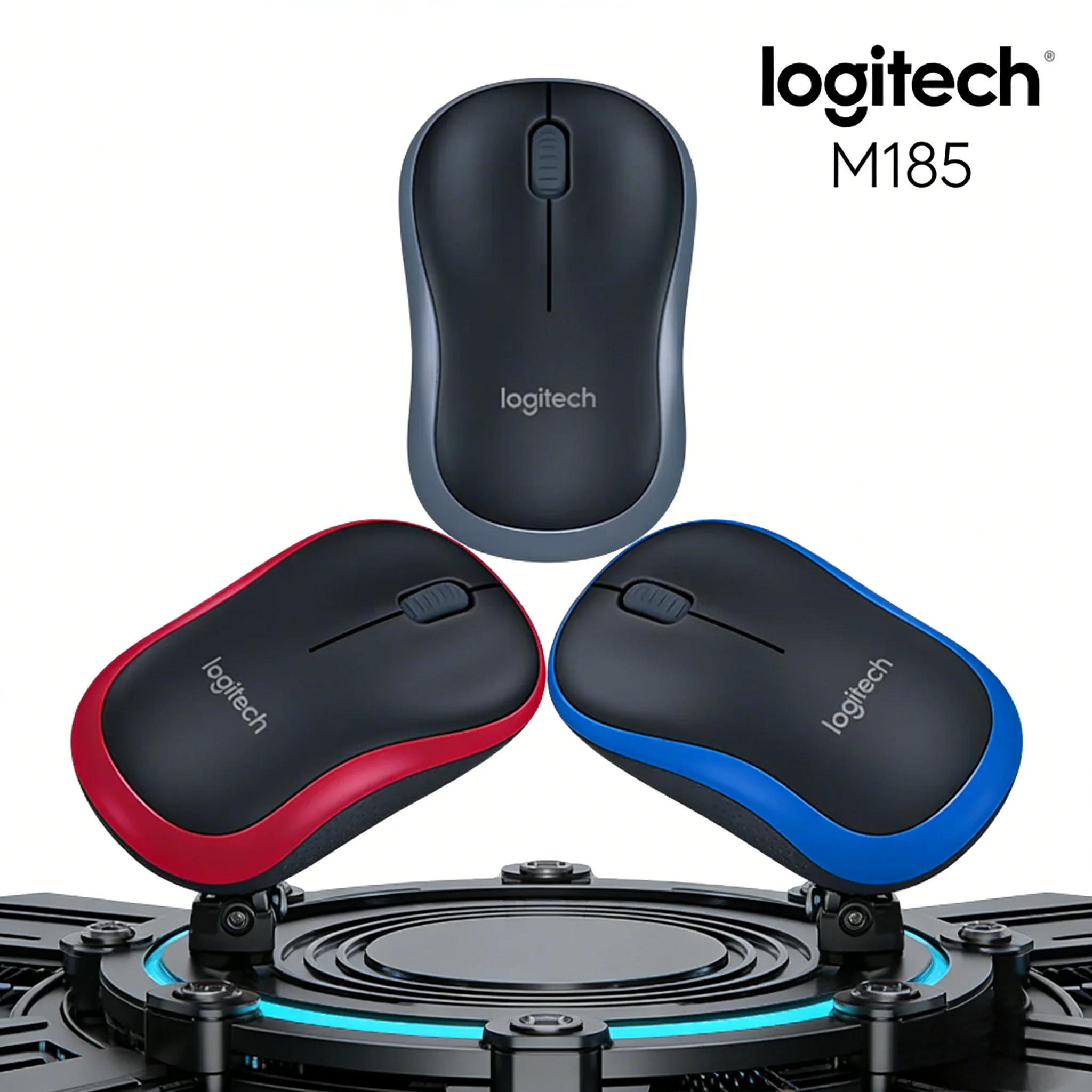 

Беспроводная мышь Logitech M185 2.4ГГц с нано-приемником, подключение Plug and Play