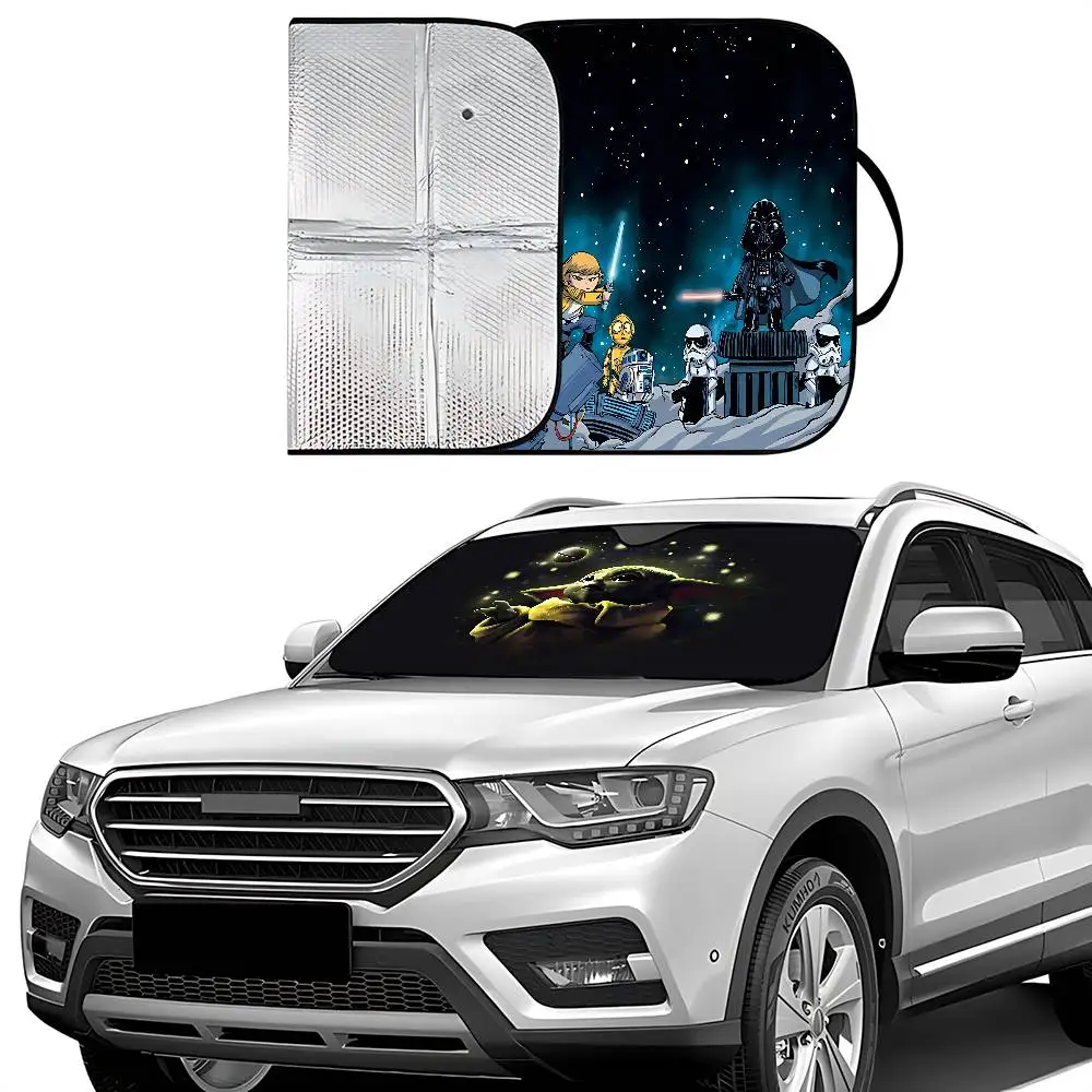 Movie Cute-S-star-Wars-S Stylish And Trendy Windshield Sunshade, Car Windshield Cover, Car Sunshade Curtain, Car Sun Protection view 6