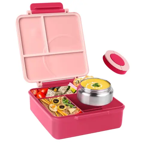 Bento Box termoisolato per bambini Contenitore per il pranzo a 4 scomparti a prova di perdite per alimenti caldi e freddi, adatto per la scuola e i viaggi