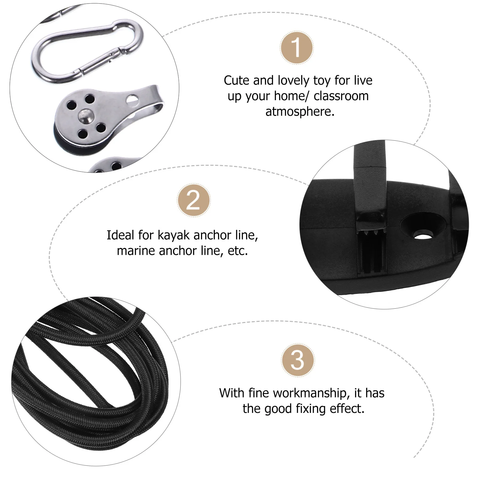 

Kayak Anchor Trolley System Kit Secure Drift Chutes Bow Lines Easy Install Fishing Boat Canoe Accessories Anchor Trolley Pulley