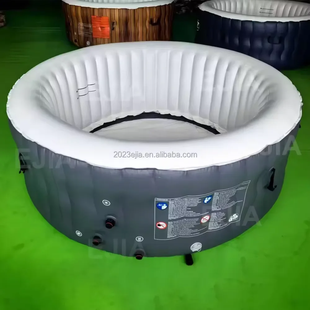 4-6 People Round Portable Inflatable Hot Bath Tub Inflatable Spa Pool Outdoor whirlpool Spa Swim Pool with Pump