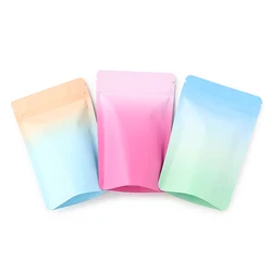 100pcs Matte can stand aluminium-plated packaging seal zip self-sealing bags household coarse food dry snacks storage bags