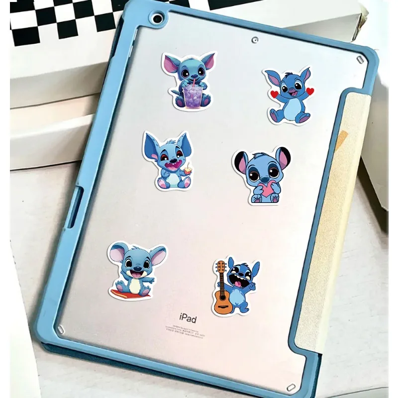 สติกเกอร์ลายการ์ตูนเอเลี่ยนสีฟ้า 50 ชิ้น สำหรับตกแต่งแก้วน้ำ กีตาร์ กระเป๋าเดินทาง DIY กันน้ำ