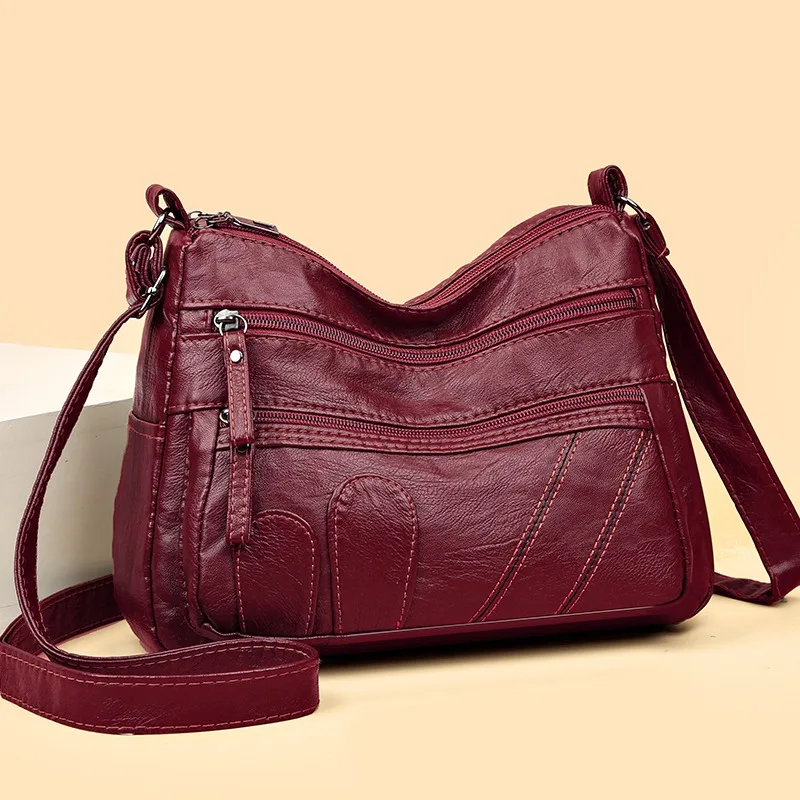 Hoge Kwaliteit Pu Rits Dames Schoudertassen 2024 Nieuwe Effen Kleur Crossbody Tassen voor Vrouwen Gratis Verzending Bolsas Femininas