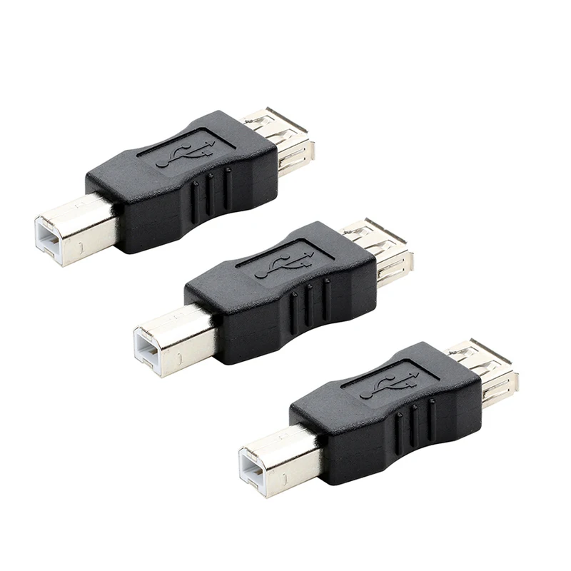 

3Pcs High Speed USB 2.0 Type A Female To Type B Male USB Printer Scanner Adapter Data Sync Coupler Converter Connector