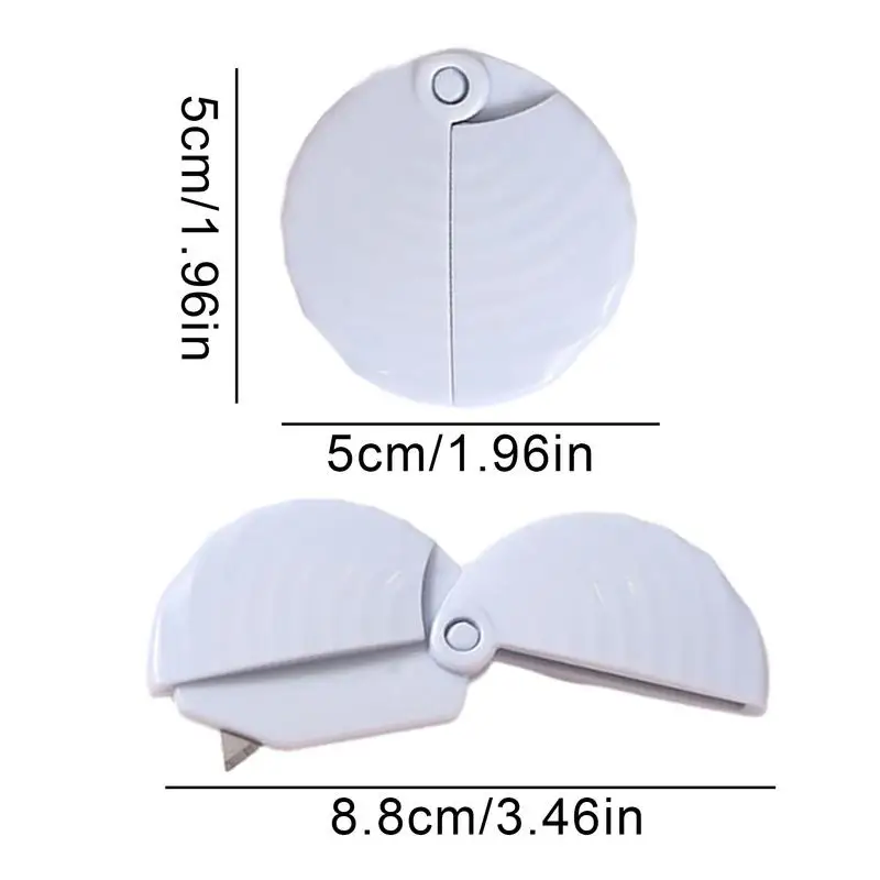 Portable Utility Knife Cute Record Shaped Mini Retractable Handmade Knife Portable Small Pocket Sized Student Art Knife Craft